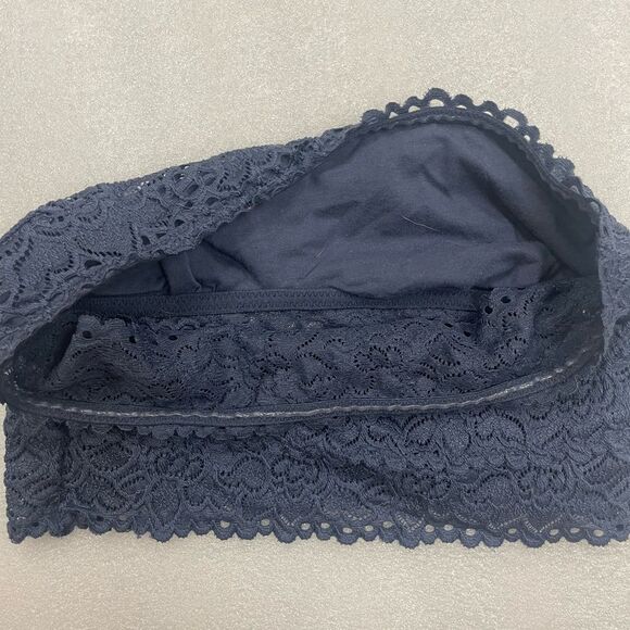 Bundle of Aerie Blue Lace Bralettes Bandeau and High Necklace - Picture 3 of 10